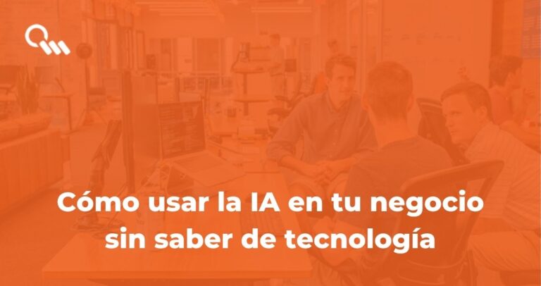Inteligencia artificial para empresas: empresarios trabajando con tecnología en una reunión de negocio
